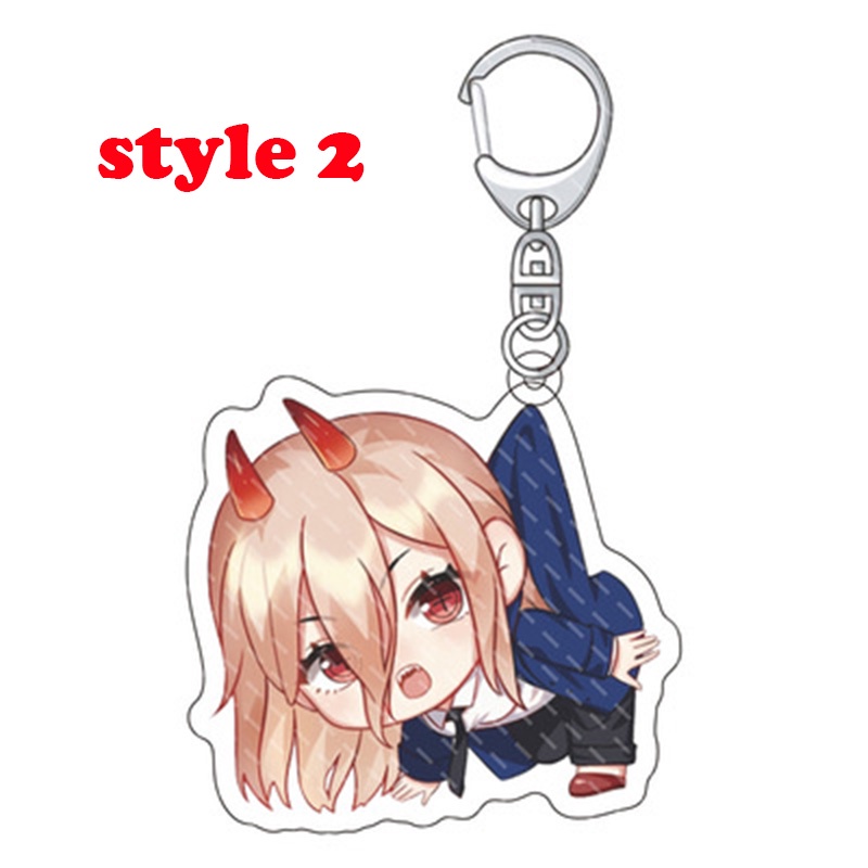 Móc khóa nhựa acrylic hình nhân vật phim hoạt hình Chainsaw man 9 kiểu tùy chọn