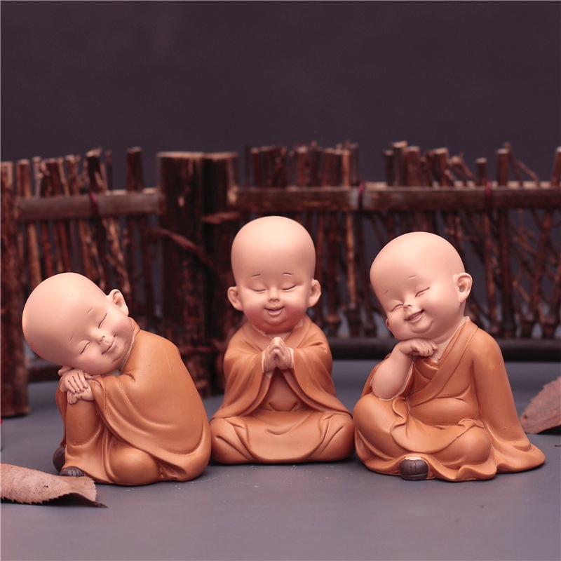 Tượng Chú Tiểu 12 Biểu Cảm Dễ Thương,Đáng Yêu Mang Lại An Nhiên,Mô Hình Chú Tiểu Trang Trí Bàn Làm Việc, Bàn Học