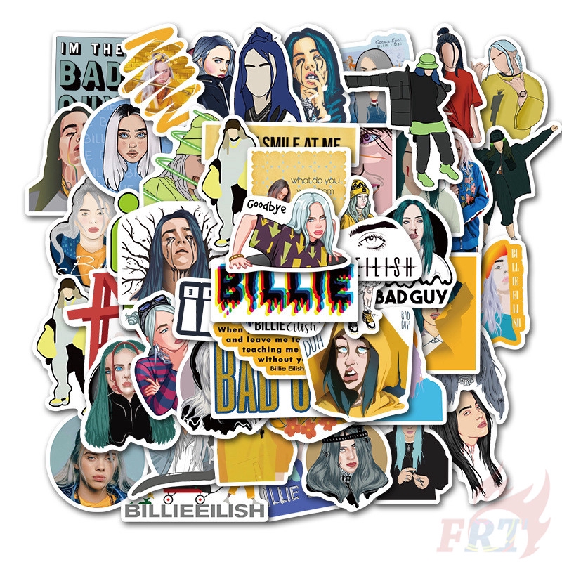 ❉ Billie Eilish Series 01 - Pop Singer Superstar Stickers ❉ 50Pcs/Set DIY Fashion Mixed Doodle Decals Stickers