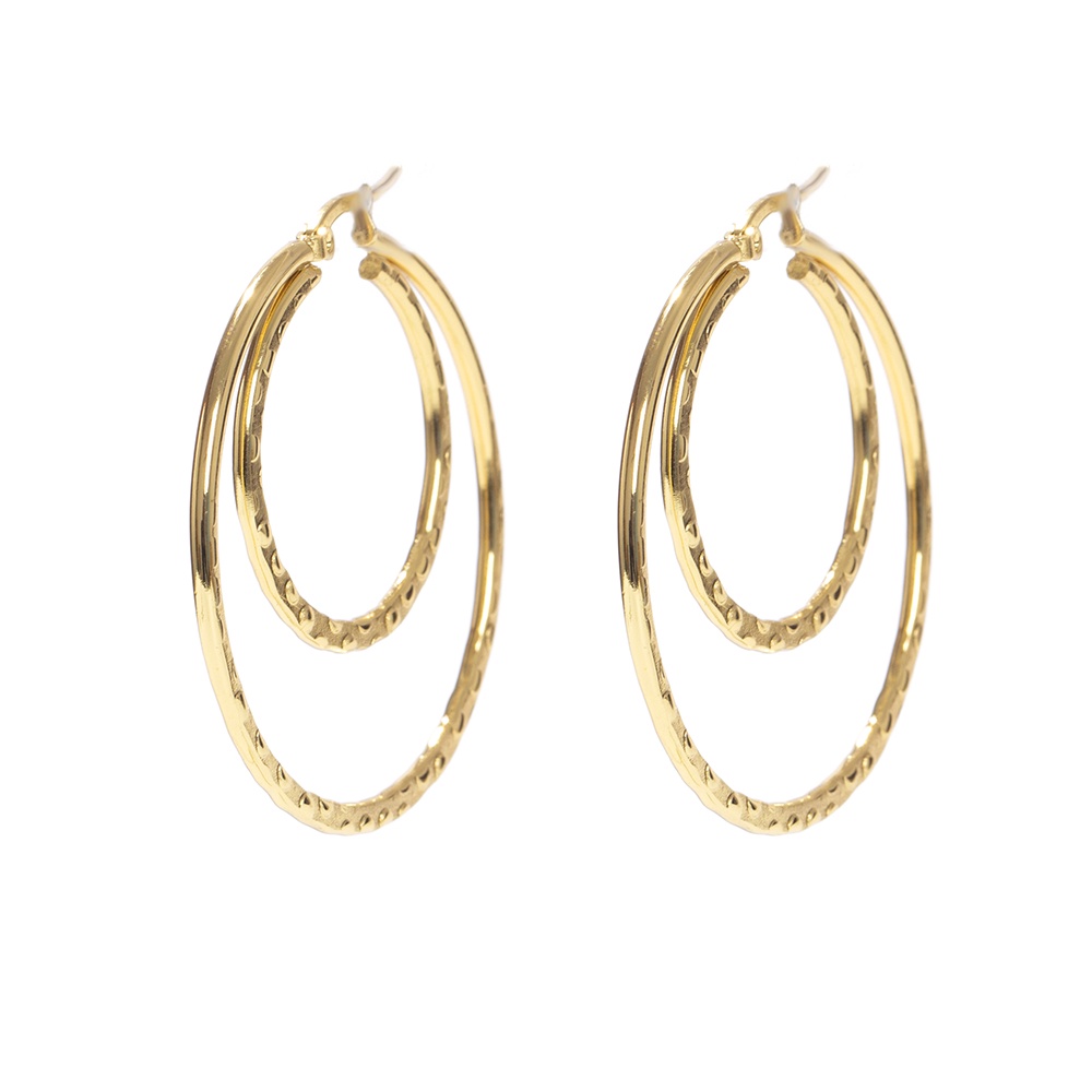 Khuyên Tai Tròn To 40MM Bằng Thép Titan / Thép Không Gỉ Không Gây Dị Ứng Dành Cho Nữ