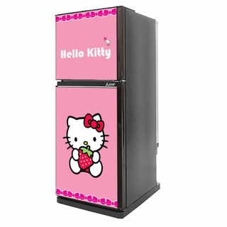 Decal dán trang trí tủ lạnh mẫu kitty (60cm x 1m5)