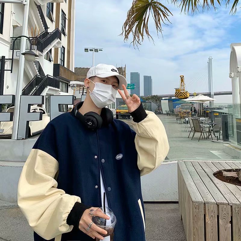 Áo Khoác Bomber Dáng Rộng Phong Cách Hàn Quốc Cho Nam