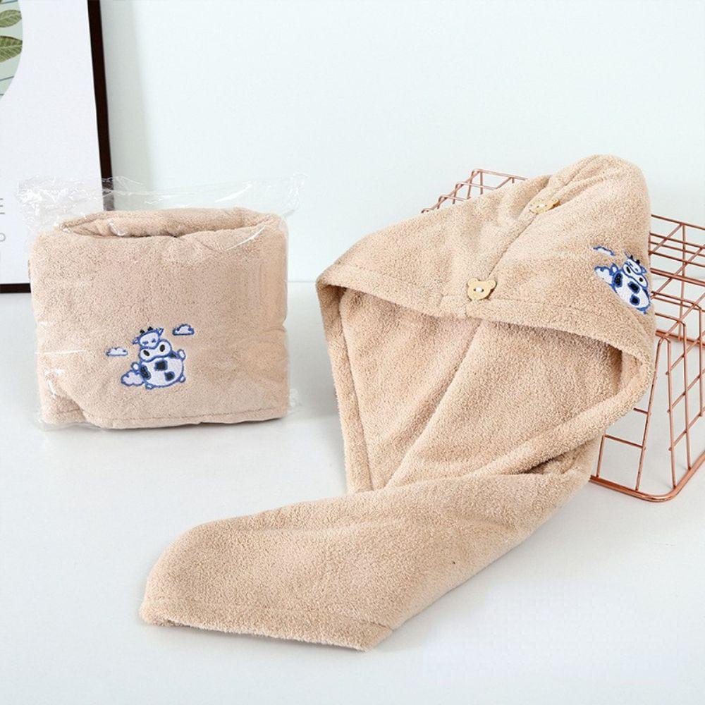 Mũ Trùm Tóc Thấm Hút Nước Nhanh Khô In Họa Tiết Hoạt Hình Dễ Thương Tiện Dụng Cho Nhà Tắm