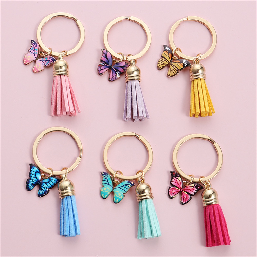 Mới Móc Khóa Hợp Kim Hình Bươm Bướm Nhiều Màu Sắc