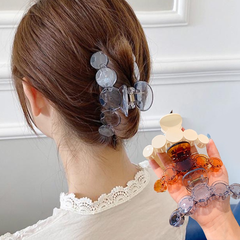 Kẹp Tóc Dạng Bấm Cỡ Lớn Bằng Acrylic Phong Cách Nhật Hàn Cổ Điển Dành Cho Nữ