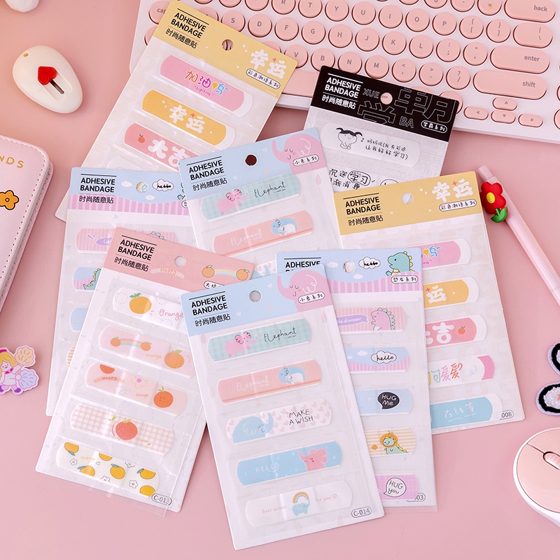 Set 5 Băng Cá Nhân Họa Tiết Hoạt Hình Thoáng Khí Chăm Sóc Làn Da Hiệu Quả Dành Cho Bé