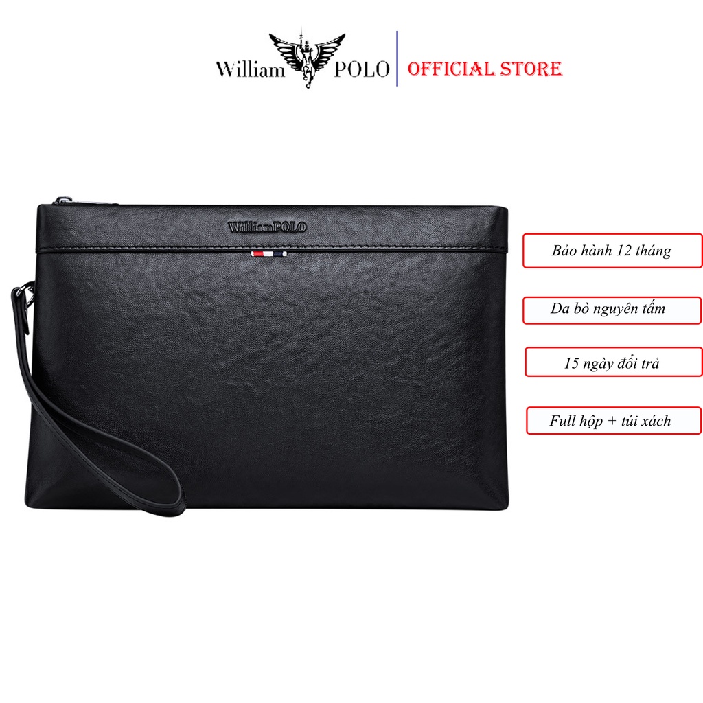 Túi kẹp nách nam da bò , clutch nam  cao cấp  WILLIAMPOLO