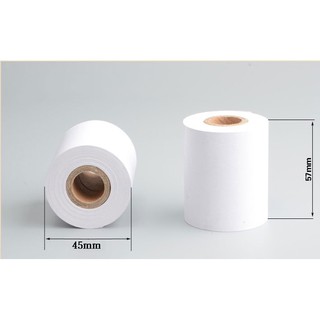 [Thùng 100 cuộn] Giấy in hóa đơn, in bill K57 bọc bạc (phi 45)