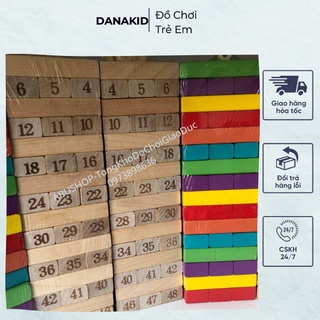 Bộ đồ chơi rút gỗ - rút gỗ màu và số loại lớn chất liệu gỗ cao cấp khắc số sắc nét