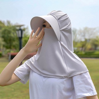 Mũ trùm đầu NINJA ngoài trời nữ mùa hè chống nắng kiêm khẩu trang - Nón lưỡi trai khẩu trang vải thun lạnh