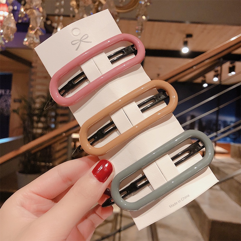 Kẹp Tóc Hình Oval Đơn Giản Phong Cách Hàn Quốc Cho Nữ