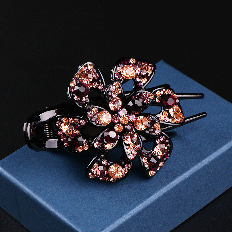 Kẹp tóc hình hoa đính đá thời trang sang trọng cho nữ