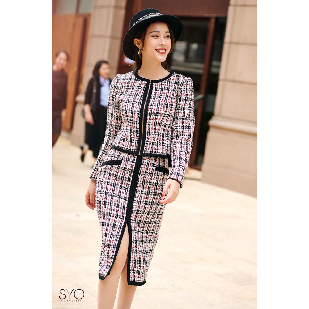 Áo dạ tweed cổ điển SYO A6819019