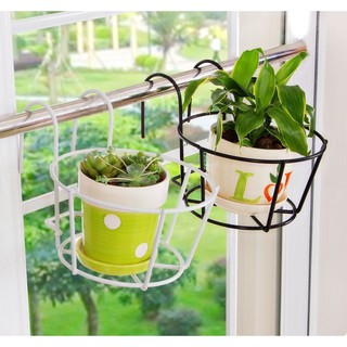 Giá móc sắt treo chậu hoa ban công đường kính 20cm
