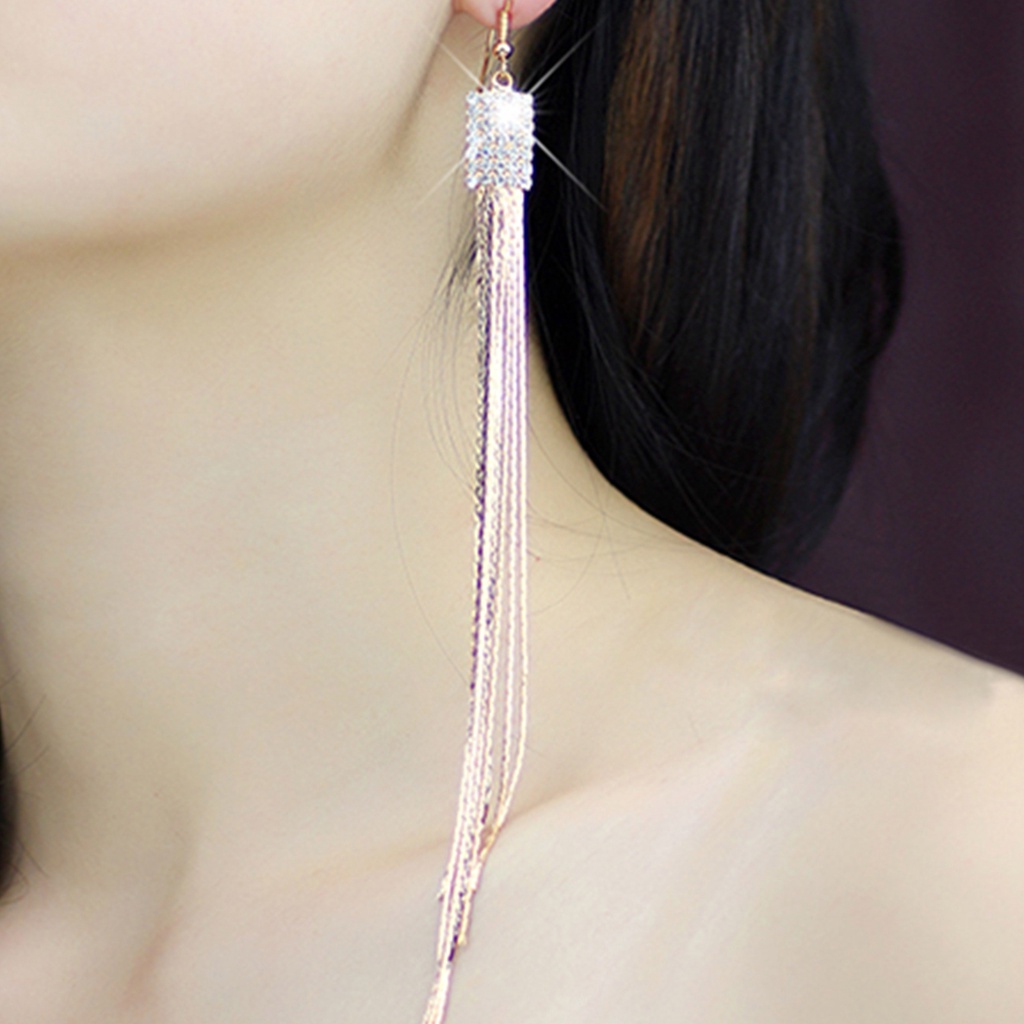 Bông tai dáng dài phối tua rua xinh xắn hợp thời trang cho nữ