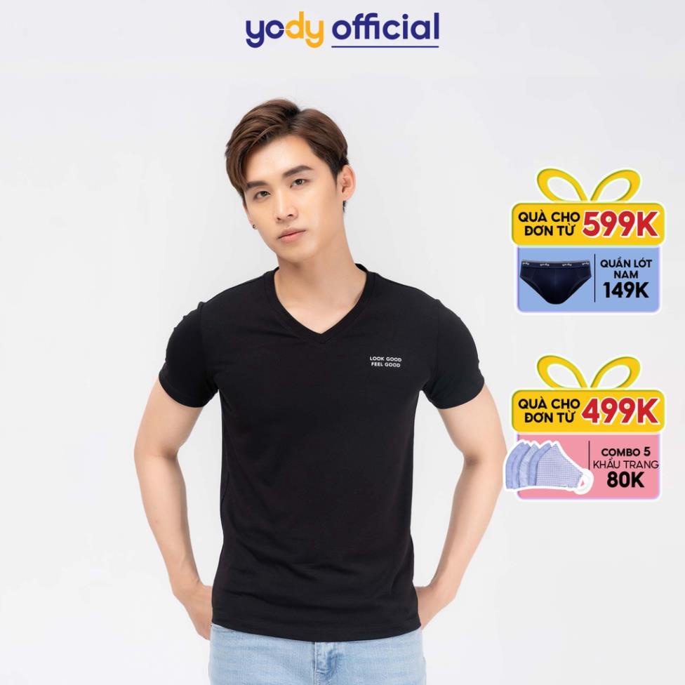 Áo phông nam Yody Cổ tim chất liệu Cotton mềm mịn PPM3997 - Hàng mới về 2022