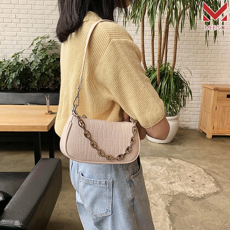 Túi Kẹp Nách Da Vân Rắn Phong Cách Thời Trang Nắng Động MEEGO G1133