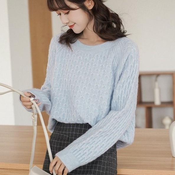 Áo len ZHELIHANGFEI dài tay dáng rộng phong cách học đường thời trang dành cho nữ