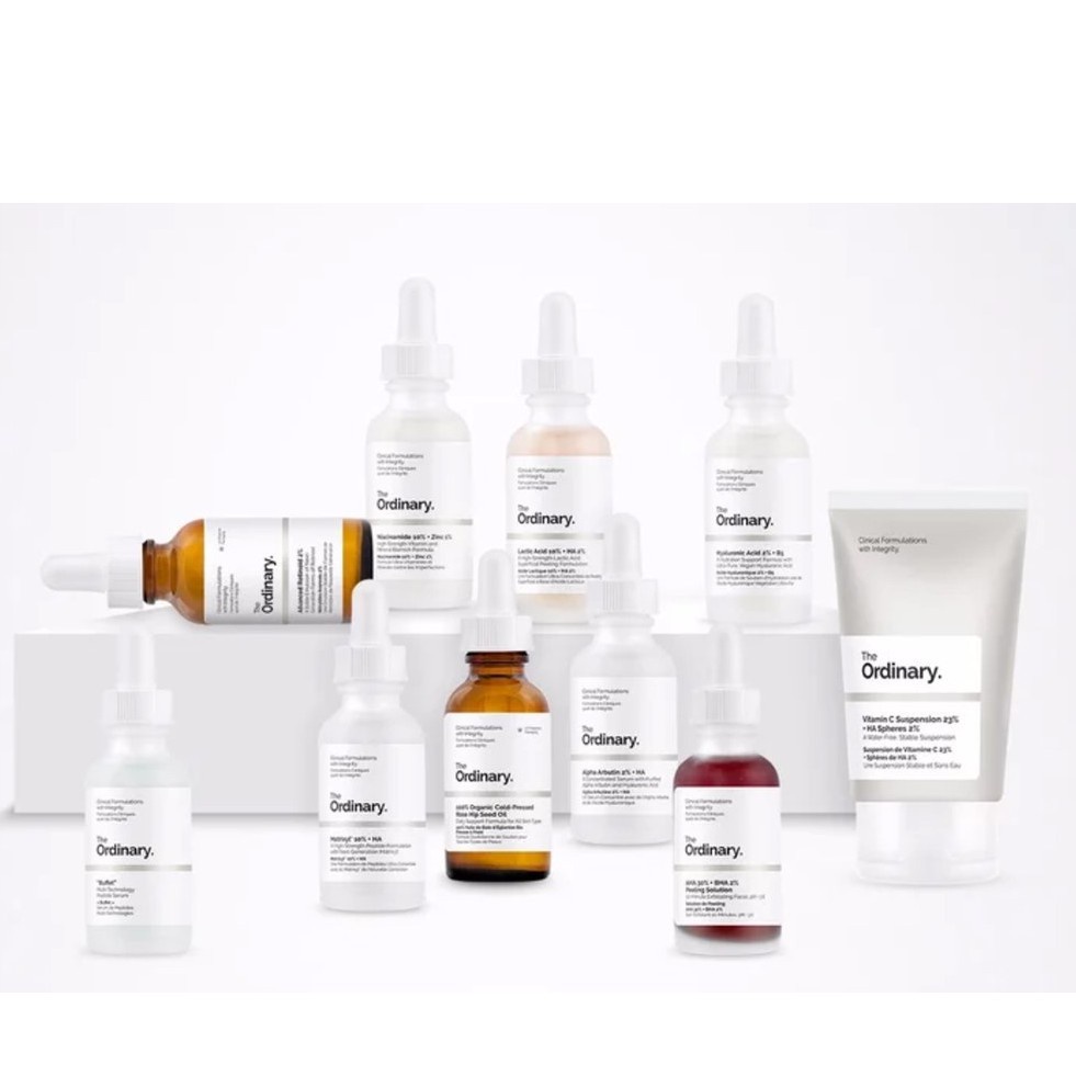 The Ordinary Niacinamide / Aha Bha / Hyaluronic / Caffeine / Alpha Arbutin / Retinol / Vitamin C / Buffet / Salicy