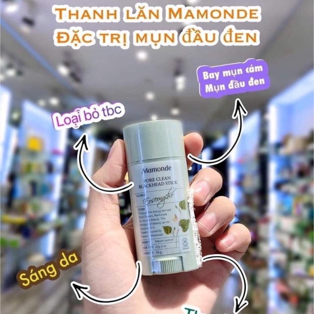 [ HÀNG CÓ SẴN] Thanh lăn mụn đầu đen Mamonde Clean Blackhead Stick 18gr