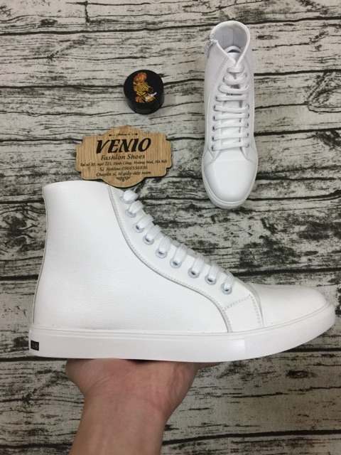 VE1011 Sneaker cao cổ trắng Tặng kèm lọ đánh giầy PLAC