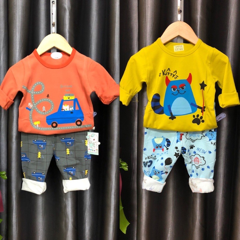 Bộ cotton xuất Hàn dài tay cho bé trai -> nhiều mẫu (7-15kg)