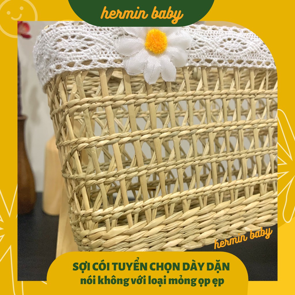 Túi cói cho bé đi biển, chụp ảnh handmade tỉ mỉ chất liệu cói tuyển chọn