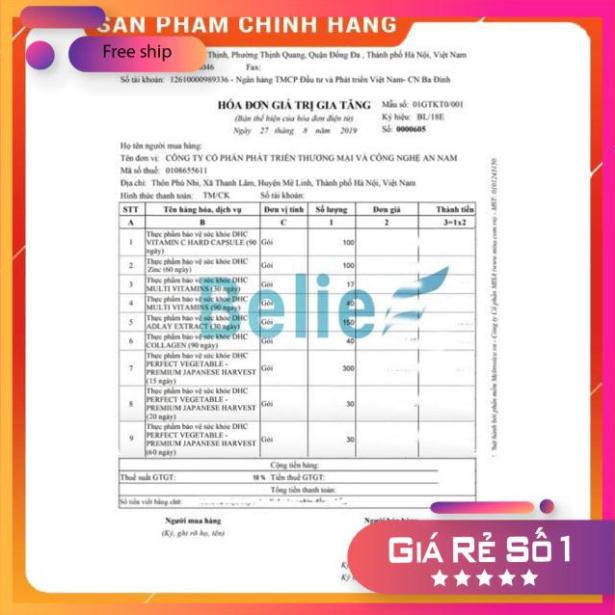 Hàng auth Viên bổ sung KẼM DHC 60 ngày