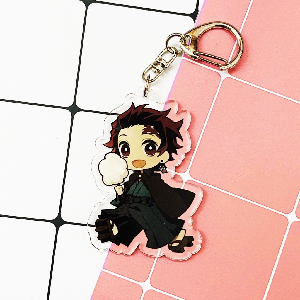 ( Mica trong acrylic ) Móc khóa Kimetsu no Yaiba Thanh gươm diệt quỷ ver edo quà tặng xinh xắn dễ thương anime chibi