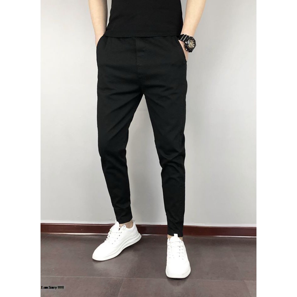 Quần kaki nam nữ, quần jogger trơn unisex bó ống chun co giãn chất đẹp phong cách Hàn