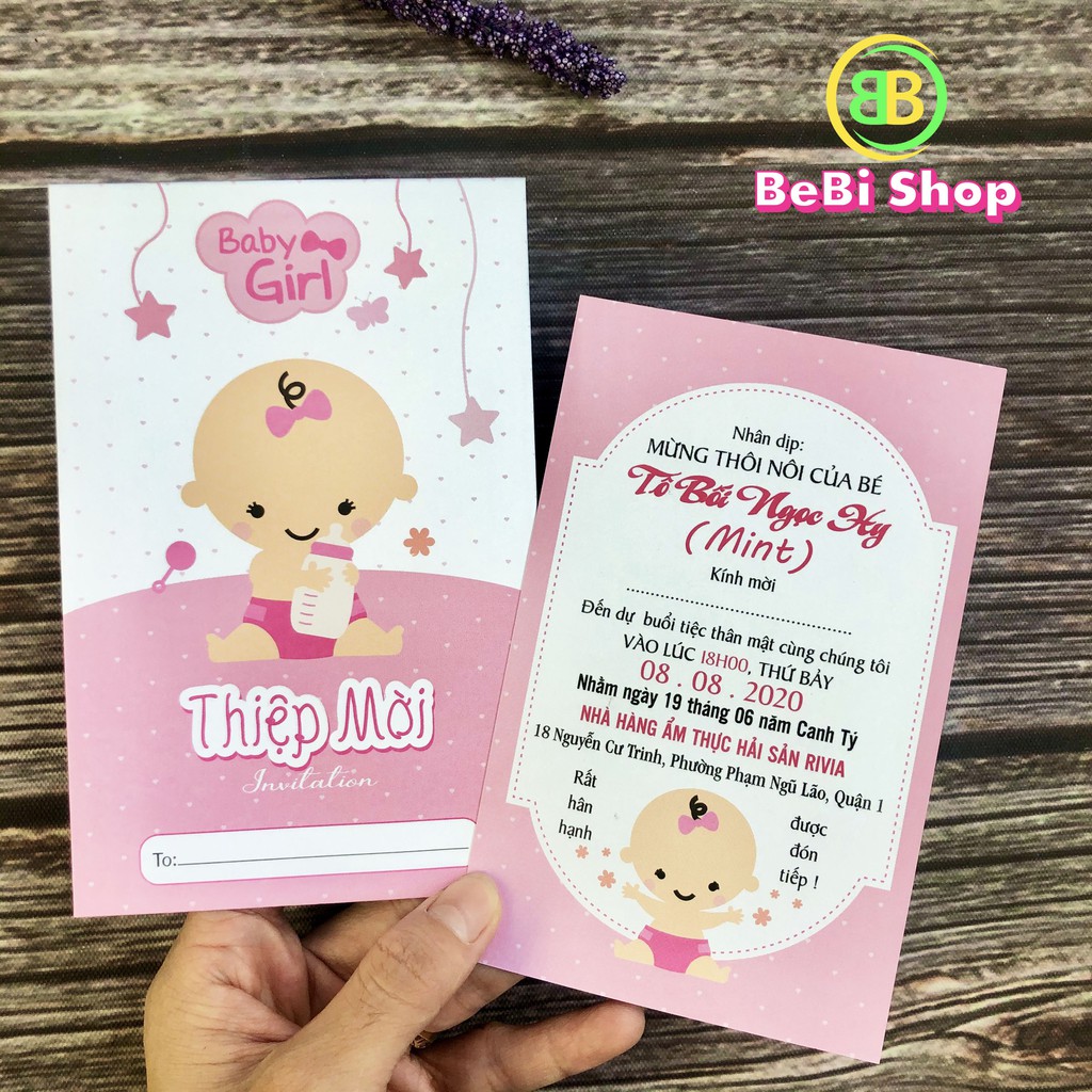 ✅|𝗦𝗵𝗼𝗽 𝗨𝘆 𝗧𝗶́𝗻| Thiệp Sinh Nhật - Thiệp Thôi Nôi - Thiệp Đầy Tháng Cho Bé Gái