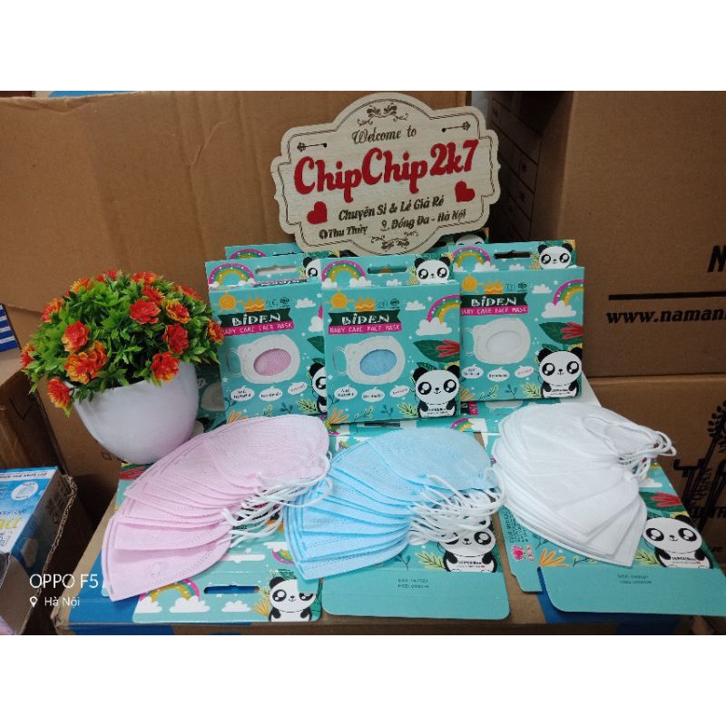 (3d gấu)Hộp khẩu trang hình gấu panda Biden 10 cái