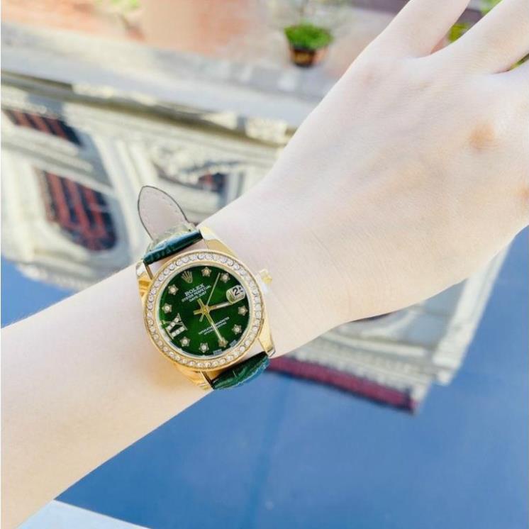 Đồng hồ Rolex nữ dây da nhẹ nhàng thanh lịch phong cách hàn xẻng