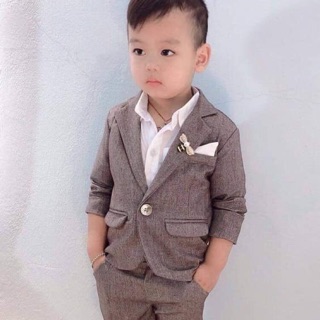 Bộ vest kèm sơ mi cà vạt cho bé trai( có hình thật)