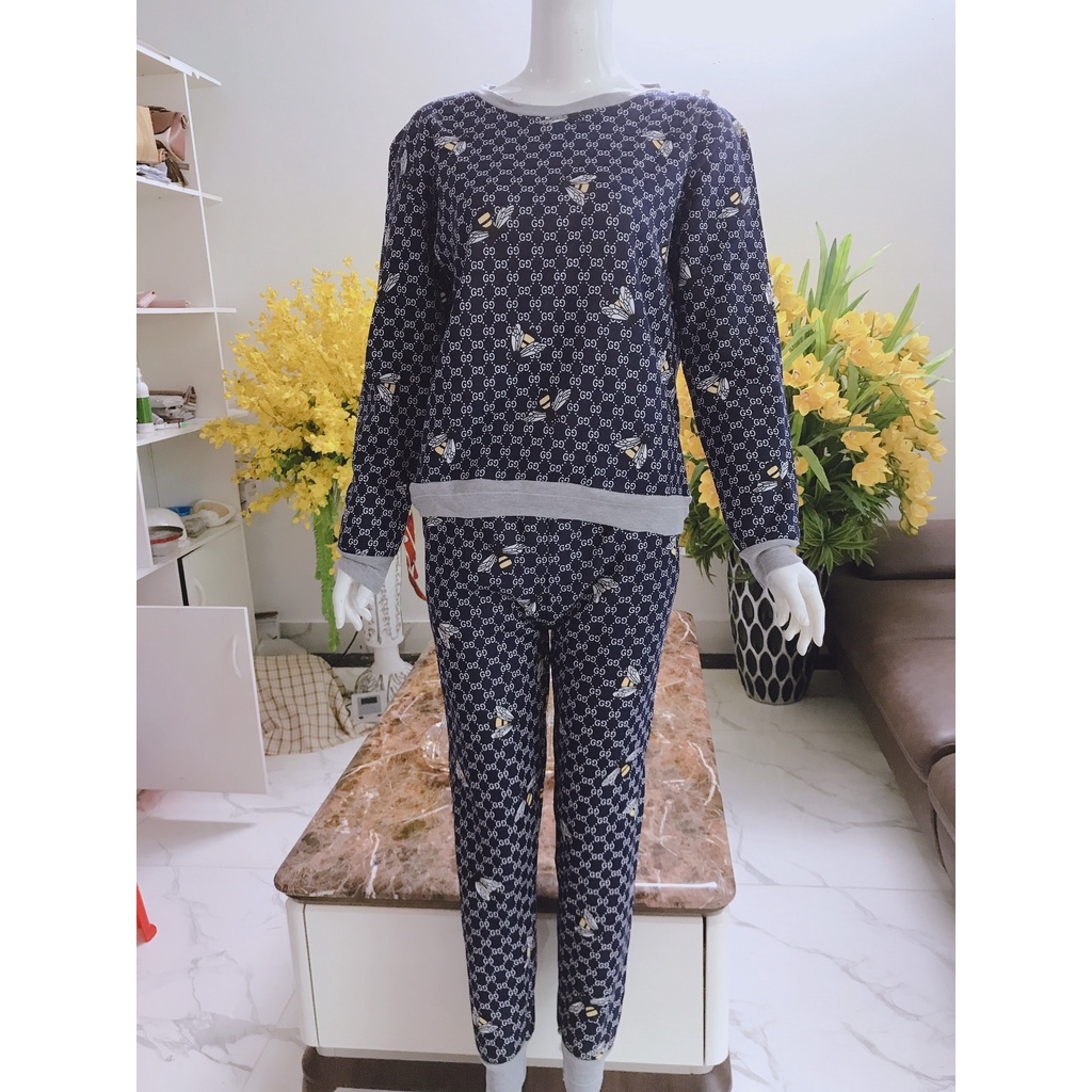 Bộ NgủFREESHIP Bộ Mặc Nhà Nỉ Lót Bông Dầy Dặn Họa Tiết Dễ Thương Siêu Ấm Giữ Nhiệt Nhiều Màu AN61
