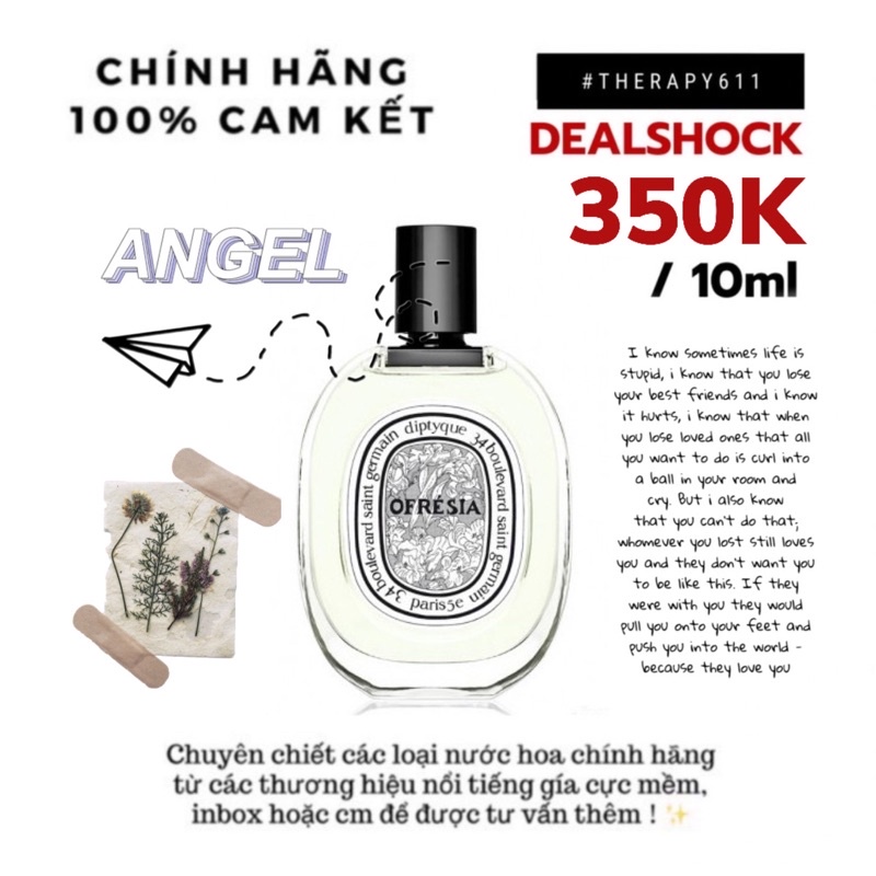 [𝗦𝗔𝗟𝗘]..::✨ Mẫu thử nước hoa Diptyque Ofresia Tester 5ml/10ml ✨::..