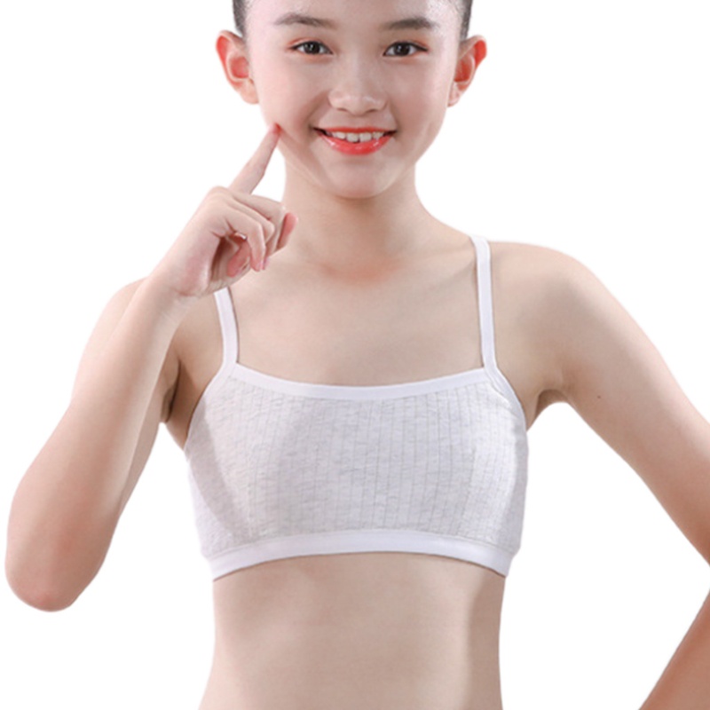 Han Áo lót vải cotton Lưới Hai Lớp Thoáng Khí Không Gọng Tập Luyện Spaghetti Cho Nữ Sinh