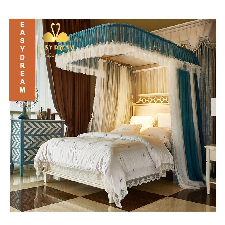 Mùng khung ròng rọc  không khoan tường  - khung inox - vải tuyn cao cấp mắt nhỏ gồm -hàng có sẵn