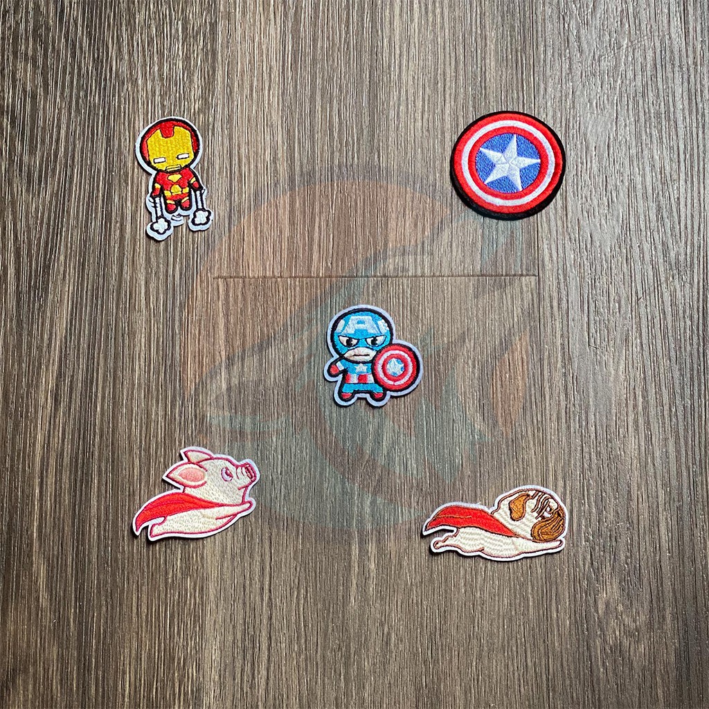 Sticker vải ủi Avengers, Người Nhện, Iron Man, Captain America dùng ủi lên quần áo, mũ nón, phụ kiện