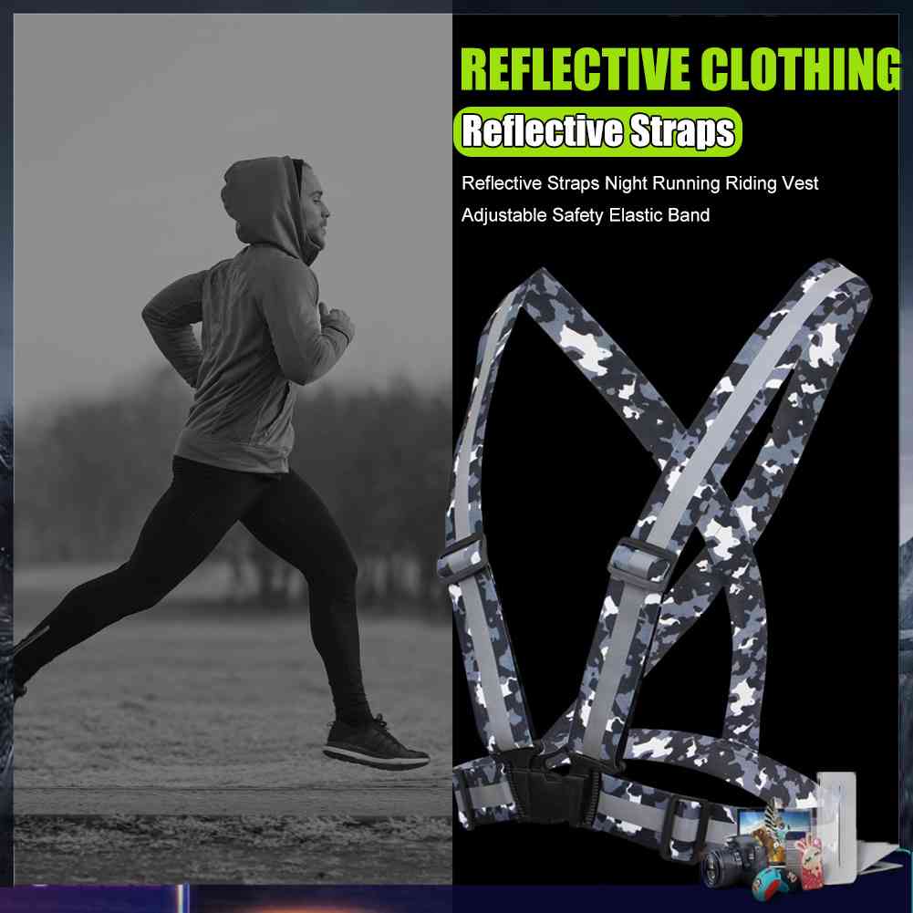 Đai Phản Quang Co Giãn An Toàn Có Thể Điều Chỉnh Cho Chạy Bộ Ban Đêm