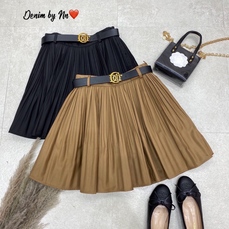 Chân váy xếp li kèm đai + 2% phí shopee