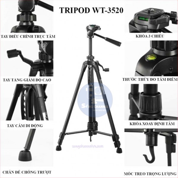 Chân máy ảnh Tripod Weifeng WT-3520