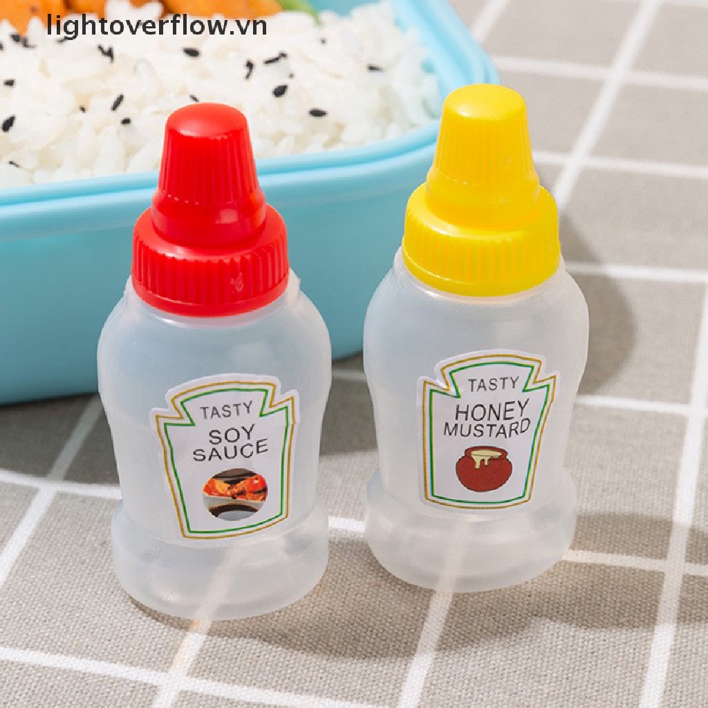 [lightoverflow] 3PCS/2PCS Mini Seasoning Sauce Bottle Portable Tomato Ketchup Bottle Salad Dressing Container for Bento Lunch Box Kitchen Jars [VN]