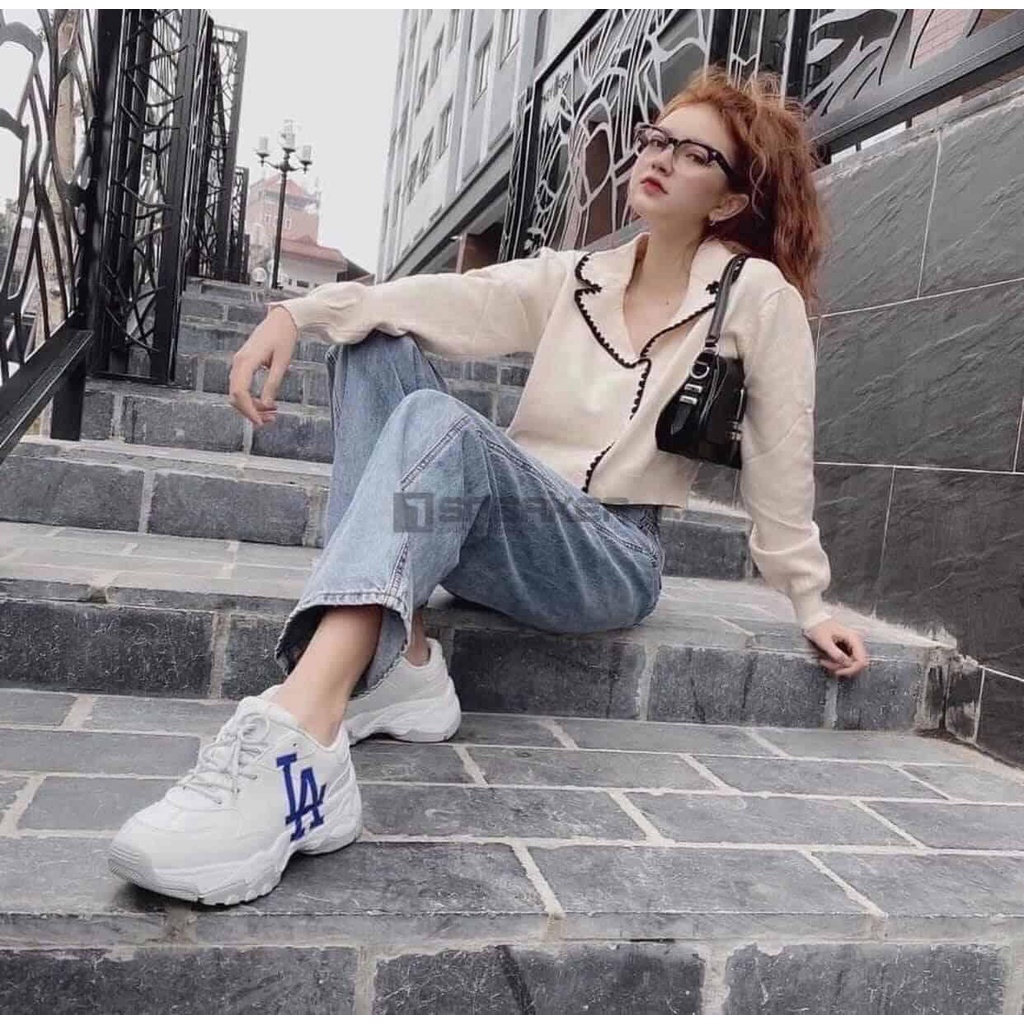 Giày sneaker thể thao Nam Nữ MLB LA đế xám