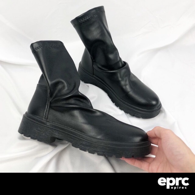 Boots giày da mềm cổ thấp