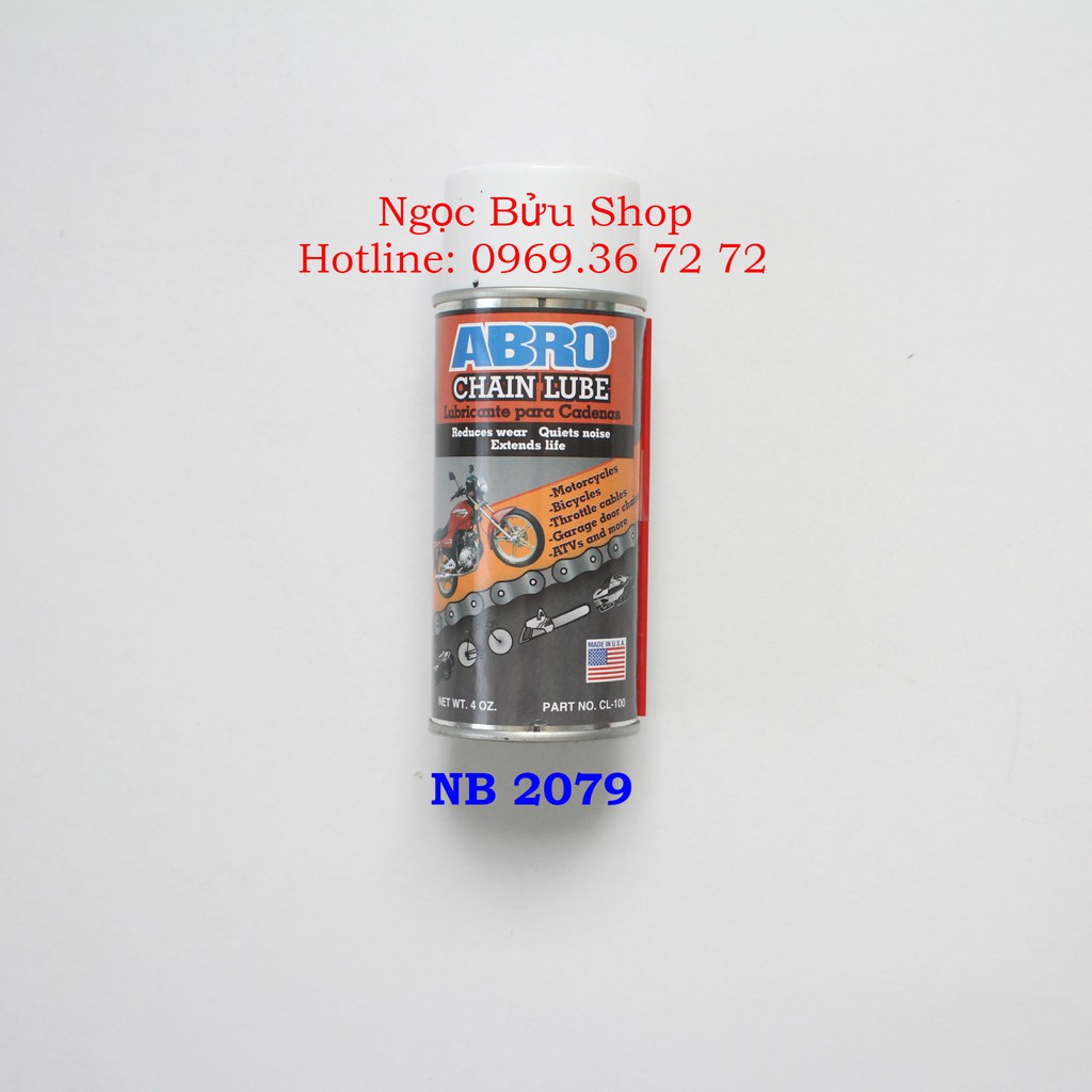 NHỚT BÔI TRƠN SÊN ( XÍCH ) CAO CẤP ABRO CHAIN-LUBE- USA