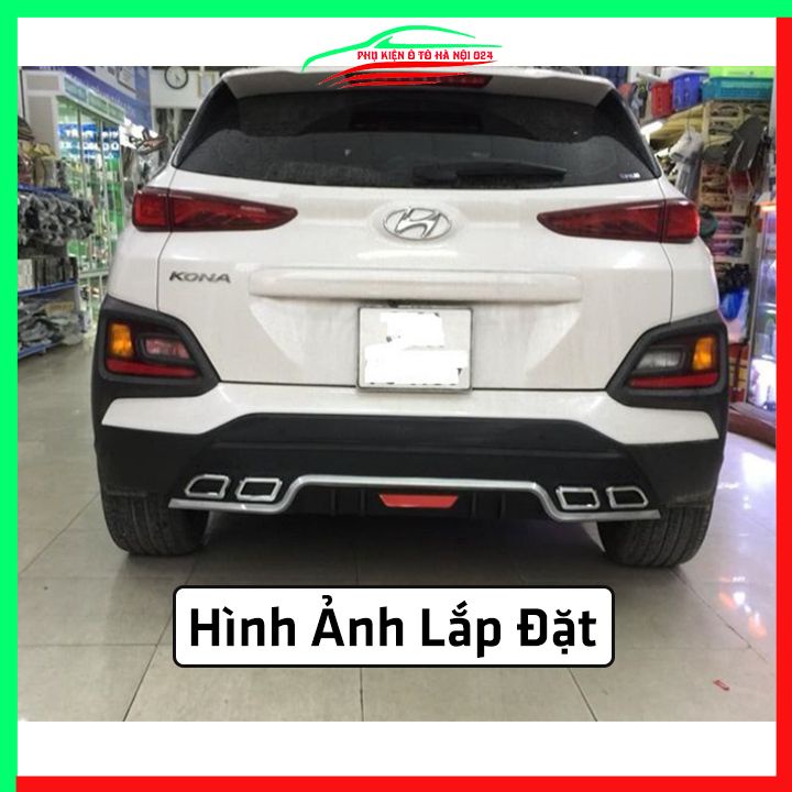 Lippo, líp chia pô ô tô  Kona 2018-2024 màu bạc chuẩn form xe thể thao