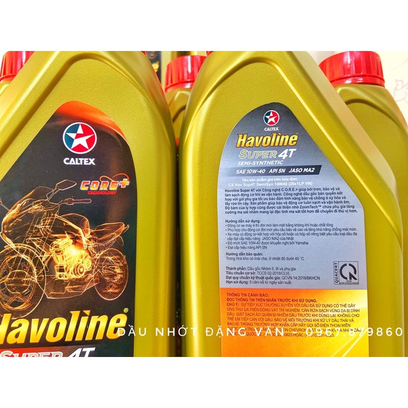 Dầu Nhớt Havoline Super 4T Semisynthetic 10W-40 chính hãng