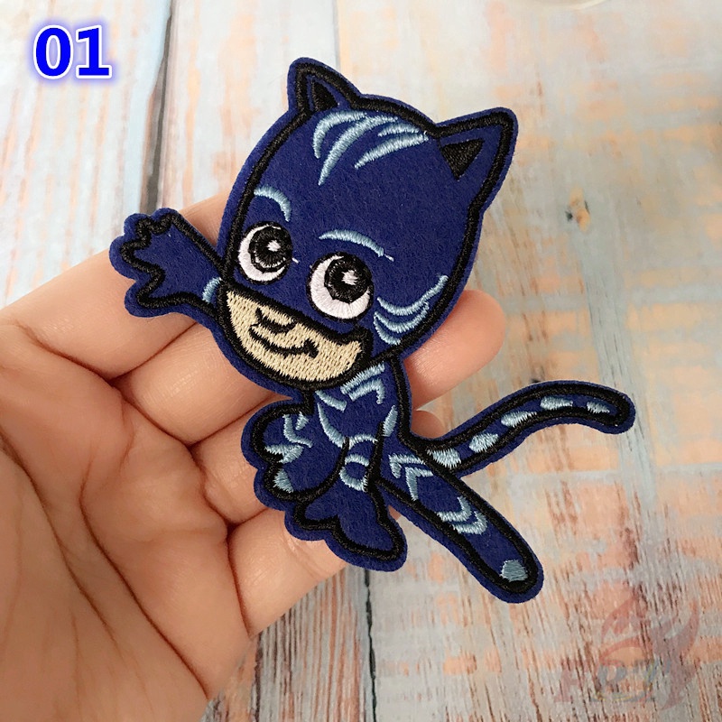 ☸ Đồng Hồ Đeo Tay P.J P.J Chất Lượng Cao Mặt Nạ Hoạt Hình Xinh Xắn Chất Lượng ☸ 1 Miếng Dán Ủi Quần Áo Hình Catboy Gekko Owlette