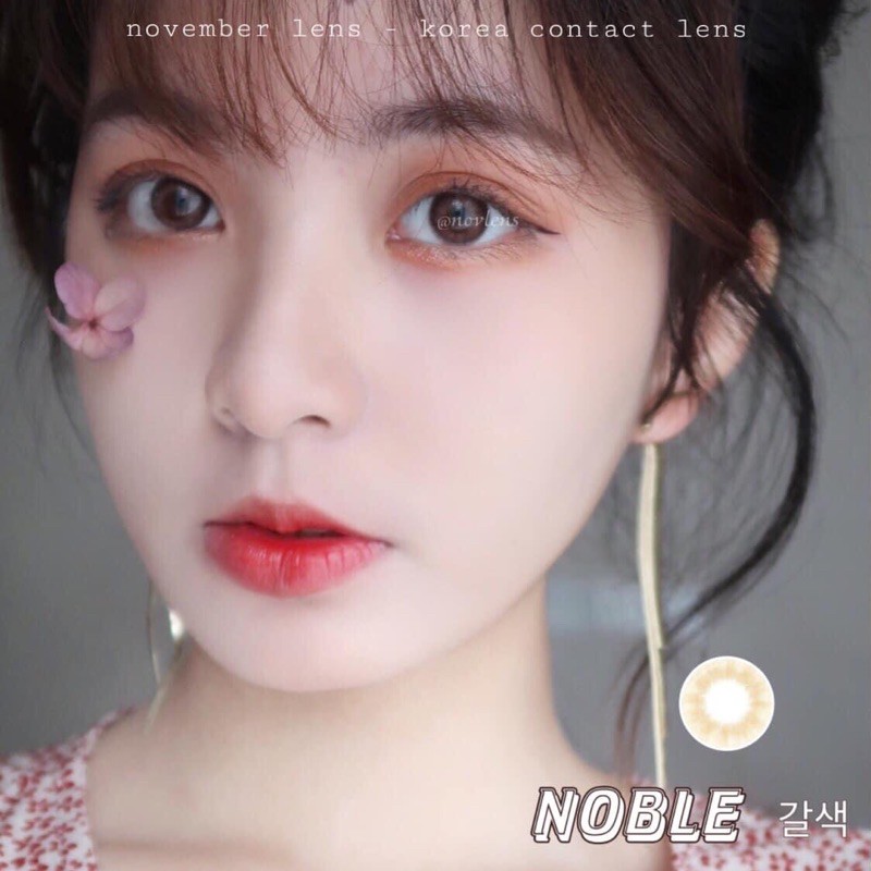 Kính áp tròng Noble Brown Hàn Quốc tone nâu hổ phách áp tròng